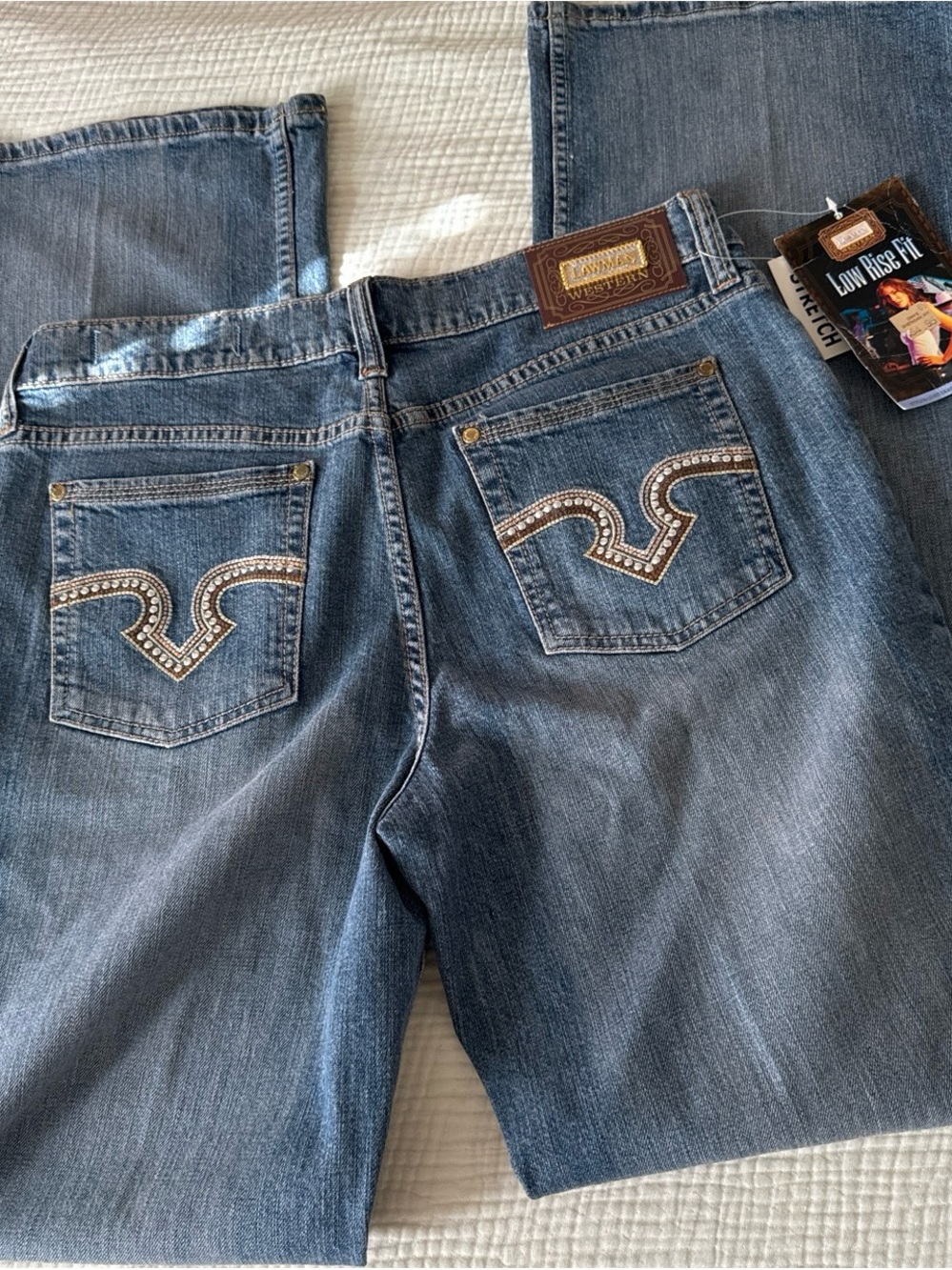 Vintage Lawman Jeans. Studded pocket detail